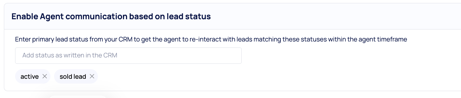 Reactivation based on lead status section